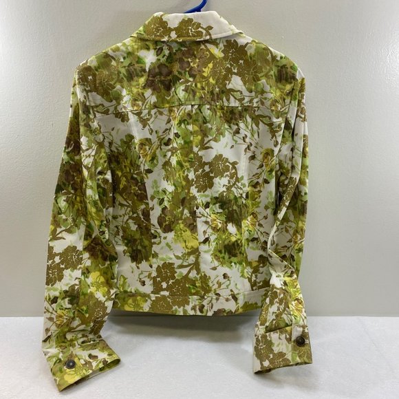 c.l.o.t.h.e.s  Fashion Jacket. Women Size Small Denim Fabric Floral Print. - Picture 3 of 10